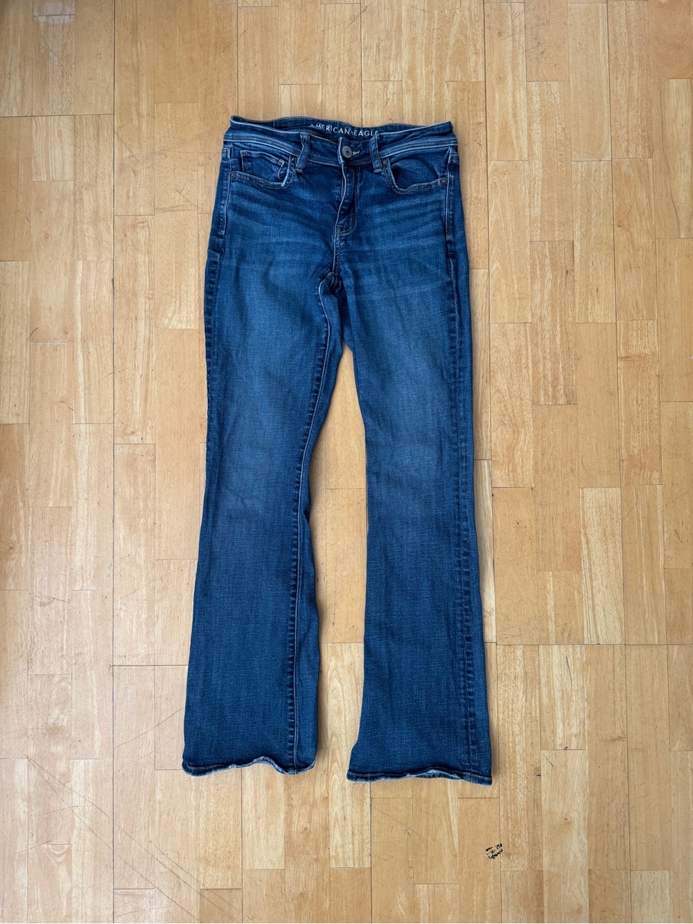 American Eagle Outfitters Women's Dark Blue Bootcut Jeans Size 6L